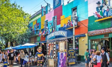visiting a colourful street in buenos aires after an expedition