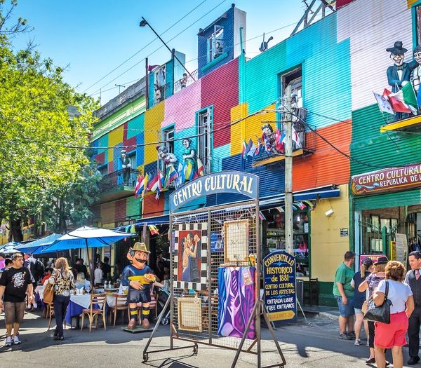 visiting a colourful street in buenos aires after an expedition